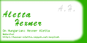 aletta hexner business card